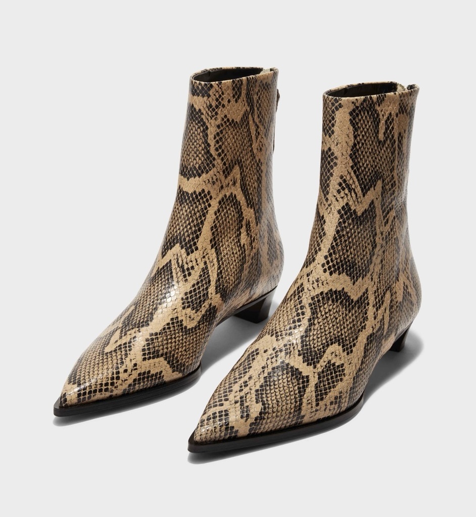 Snakeprint Leather Ankle Boot the snakeskin trend