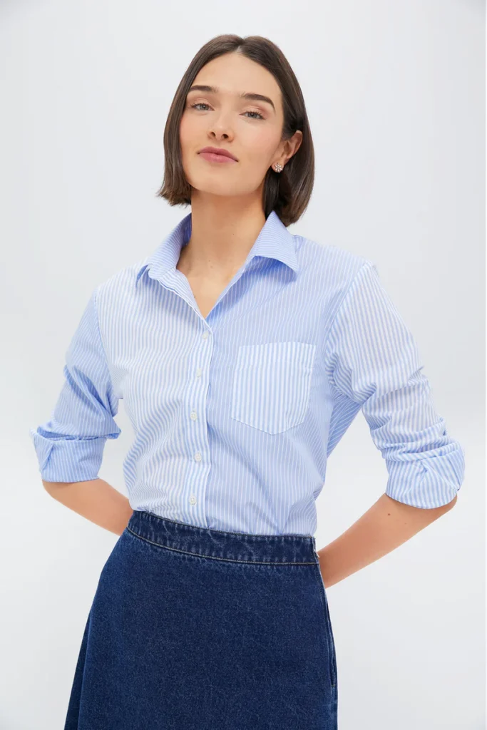 How to Shop Tuckernuck Like a Stylist : Katey Preston’s Favorites Striped Button-Up Shirt Tuckernuck favorites spring style what to buy this spring the best spring tops spring fashion spring fashion what to buy at Tuckernuck