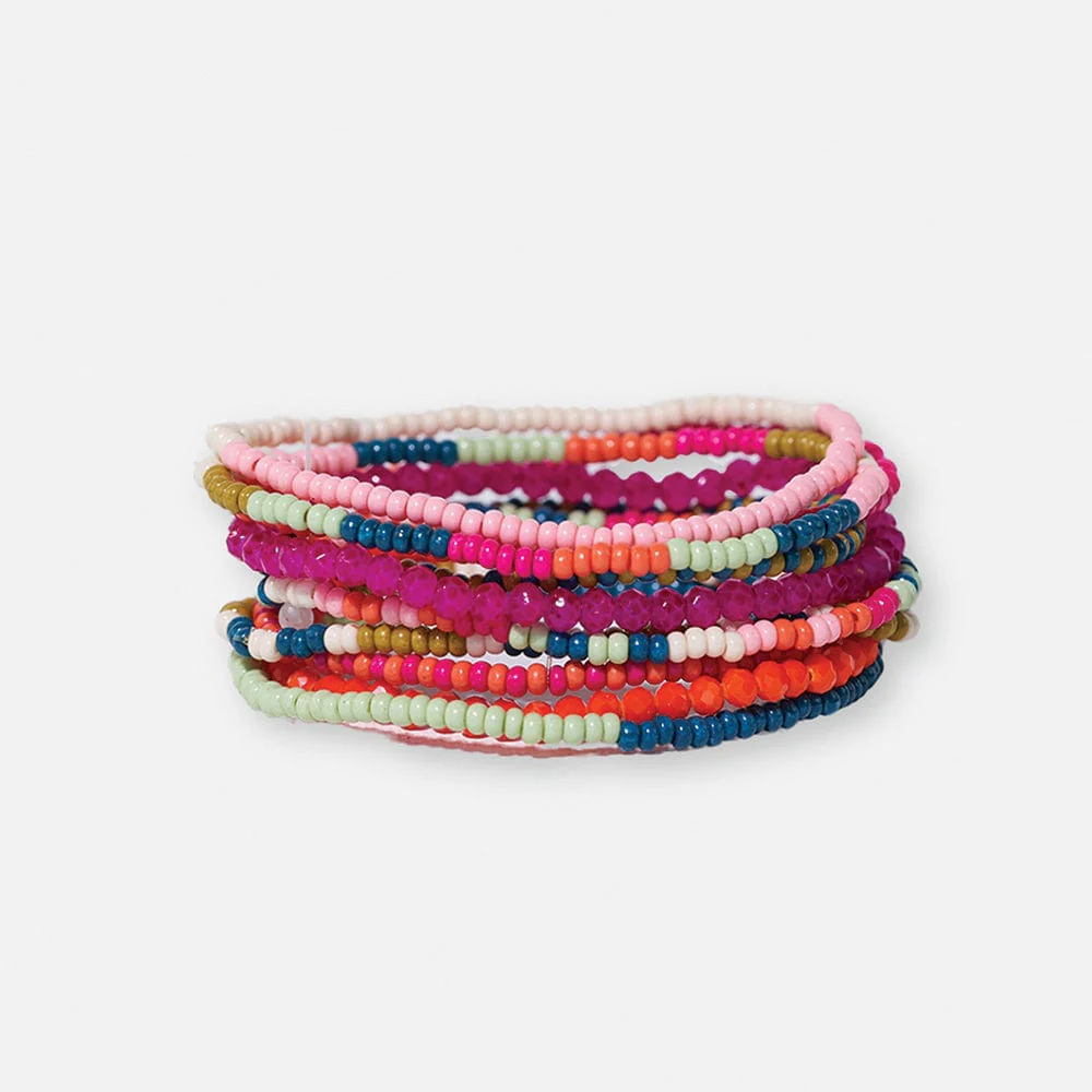 Summer Style: When To Invest And When To Save Beaded Bracelet Stack inexpensive summer accessories nashville personal shoppers what to buy for summer affordable summer jewelry the best summer bracelets