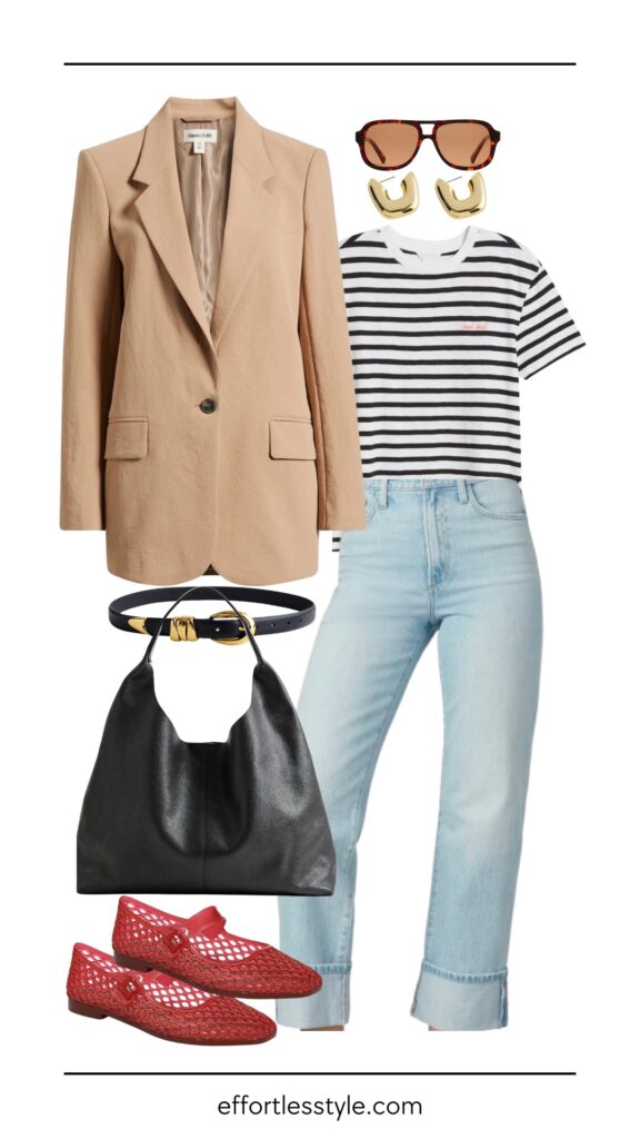 How To Elevate A Tee Shirt & Jeans Look Blazer & Tee & Jeans