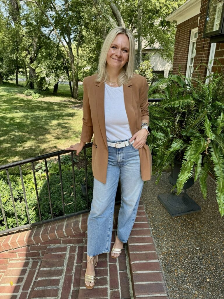 How To Elevate A Tee Shirt & Jeans Look Blazer & Tee & Jeans