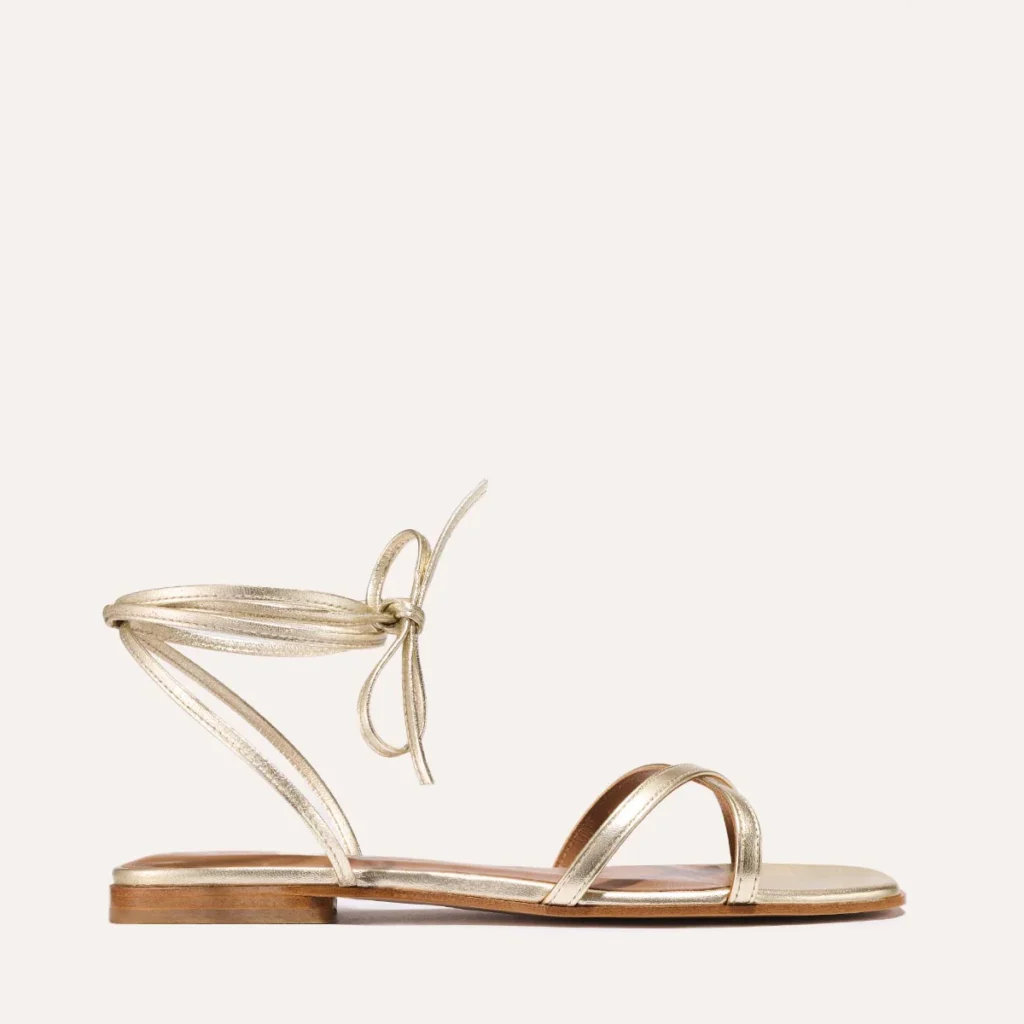 Gold Ankle Wrap Sandal