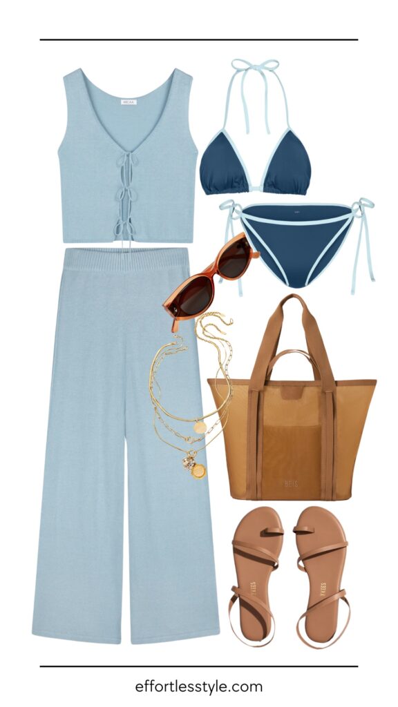 What To Wear For Memorial Day Knit Matching Set & Swimsuit what to wear to the beach how to style a matching set for a beach day what to wear to a pool party the best summer accessories nashville personal stylists summer style summer outfit