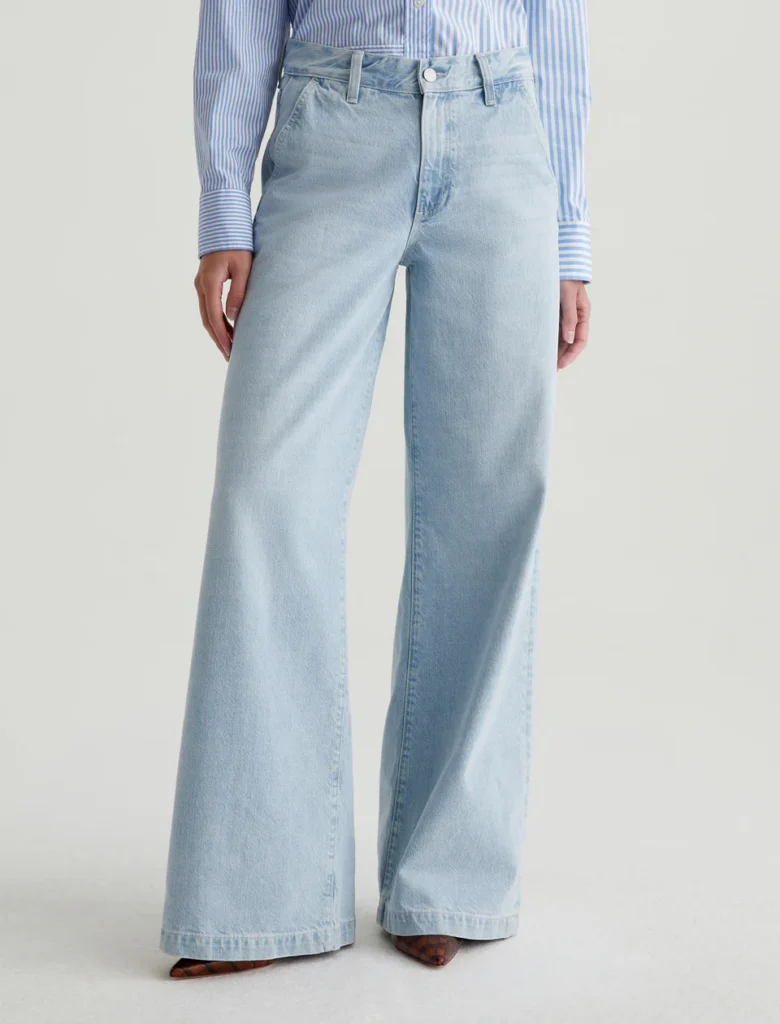 Light Wash Low Slung Palazzo Jean must have jeans for summer lightweight jeans for summer Nashville personal stylists what to buy this summer