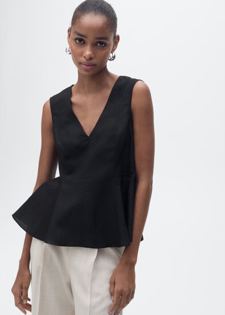 Summer Style: When To Invest And When To Save Linen Blend Peplum Top Nashville personal stylists must have summer tops fun summer tops what to wear this summer what to buy for summer
