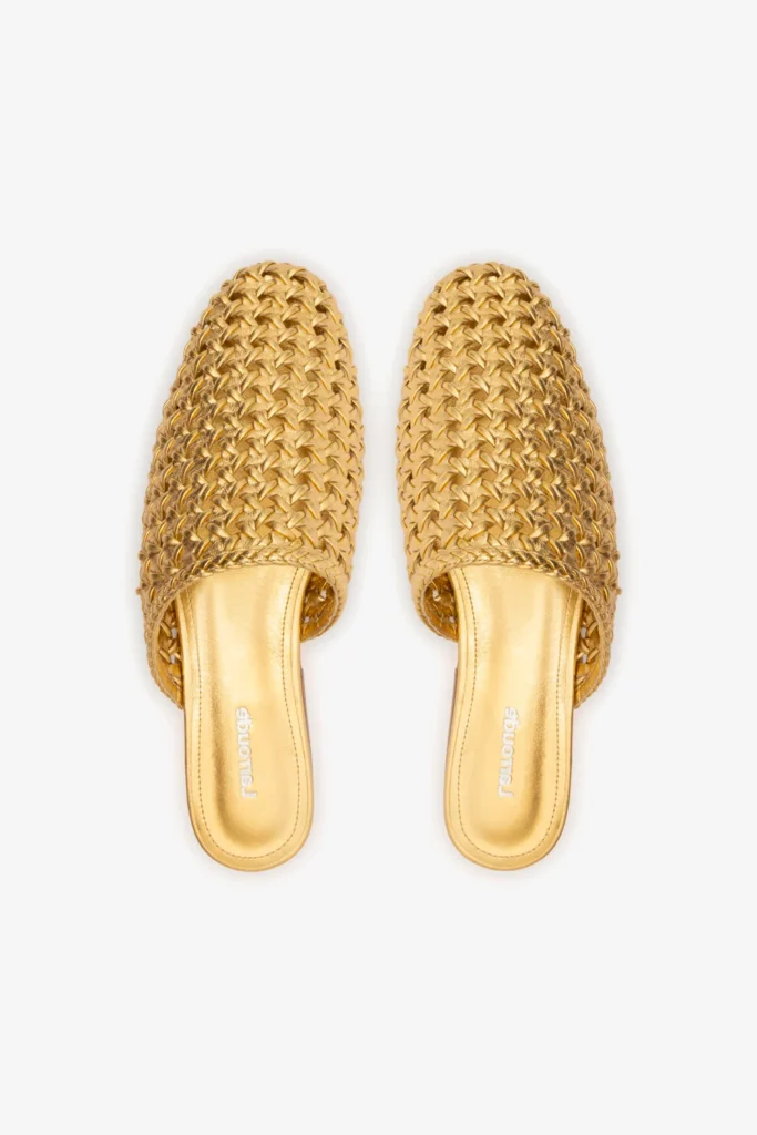 Metallic Woven Mule
