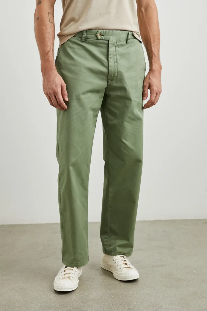 For The Guys: Your Summer Style Refresh Checklist Olive Green Chinos must have summer pants summer wardrobe staples what to buy this summer Nashville personal shoppers