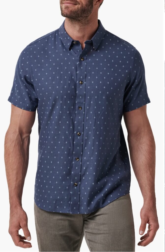 For The Guys: Your Summer Style Refresh Checklist Printed Short Sleeve Button-Down must have summer shirts summer wardrobe staples what to buy this summer Nashville personal stylists the best button-up shirts for summer men's summer style