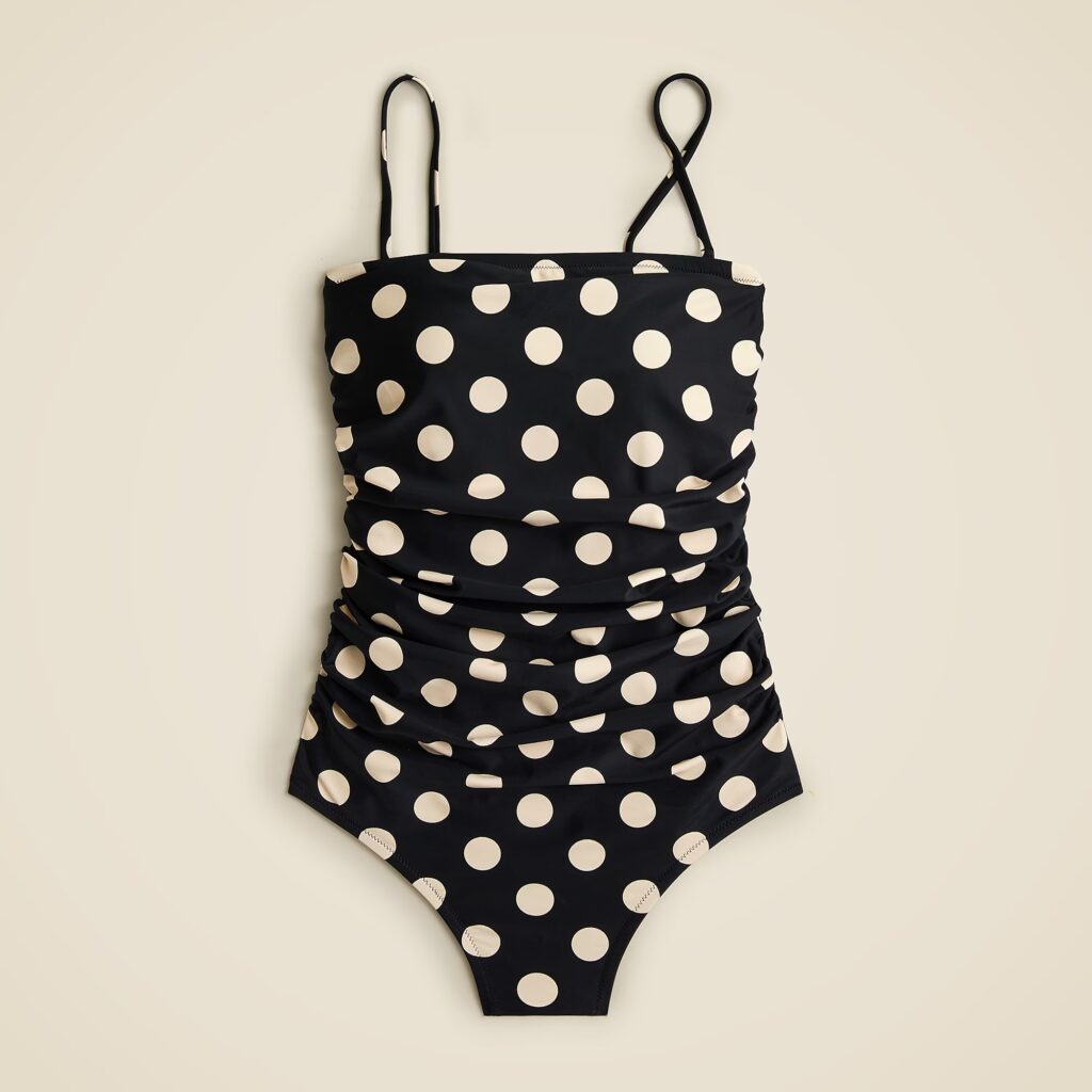 Summer Style: When To Invest And When To Save Ruched Bandeau Swimsuit Nashville personal stylists age appropriate swimwear quality swimsuit must have swimsuit for summer the best bathing suits for summer what to buy for summer