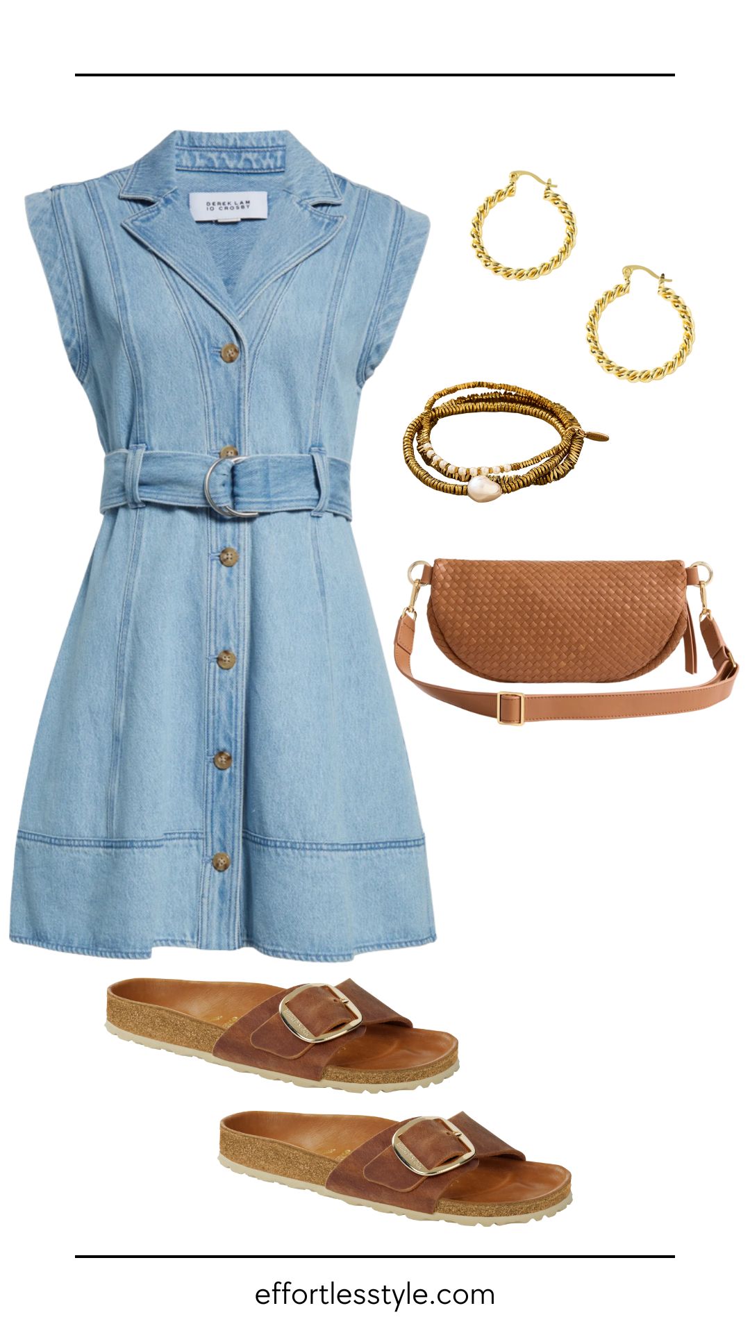 Outfits for Every day of the Week | Casual Friday Dinner Out Look | A denim dress is a closet staple for all seasons.