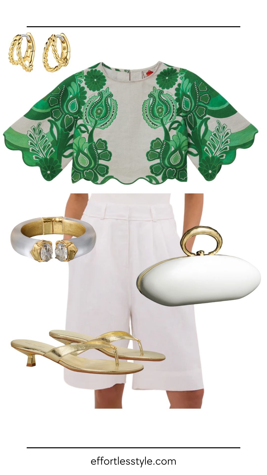 Linen blend bermuda shorts outfit