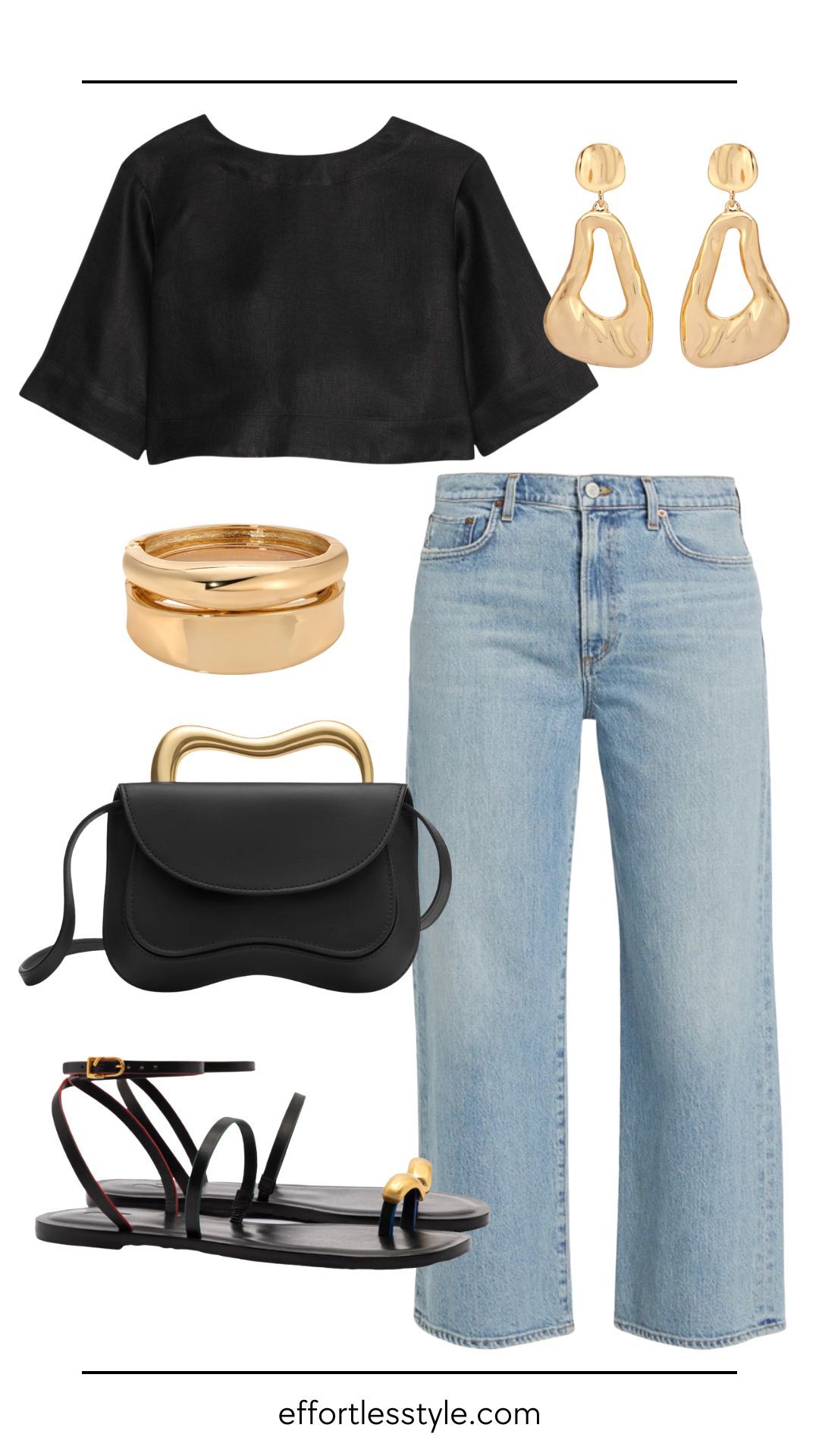 Hot Weather Date Night Looks | breezy linen crop top + relaxed crop jeans look