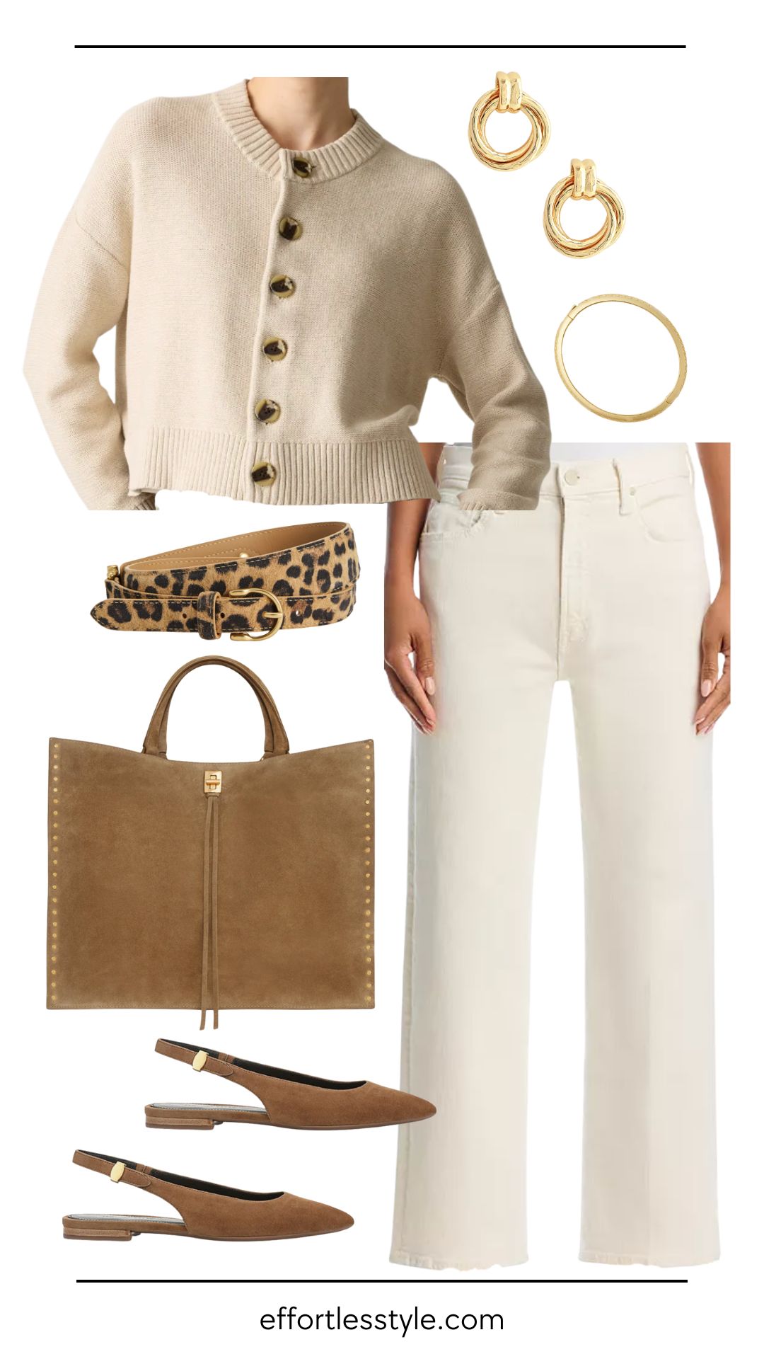 Early Fall Staples: Transition White Denim with Warm Neutrals