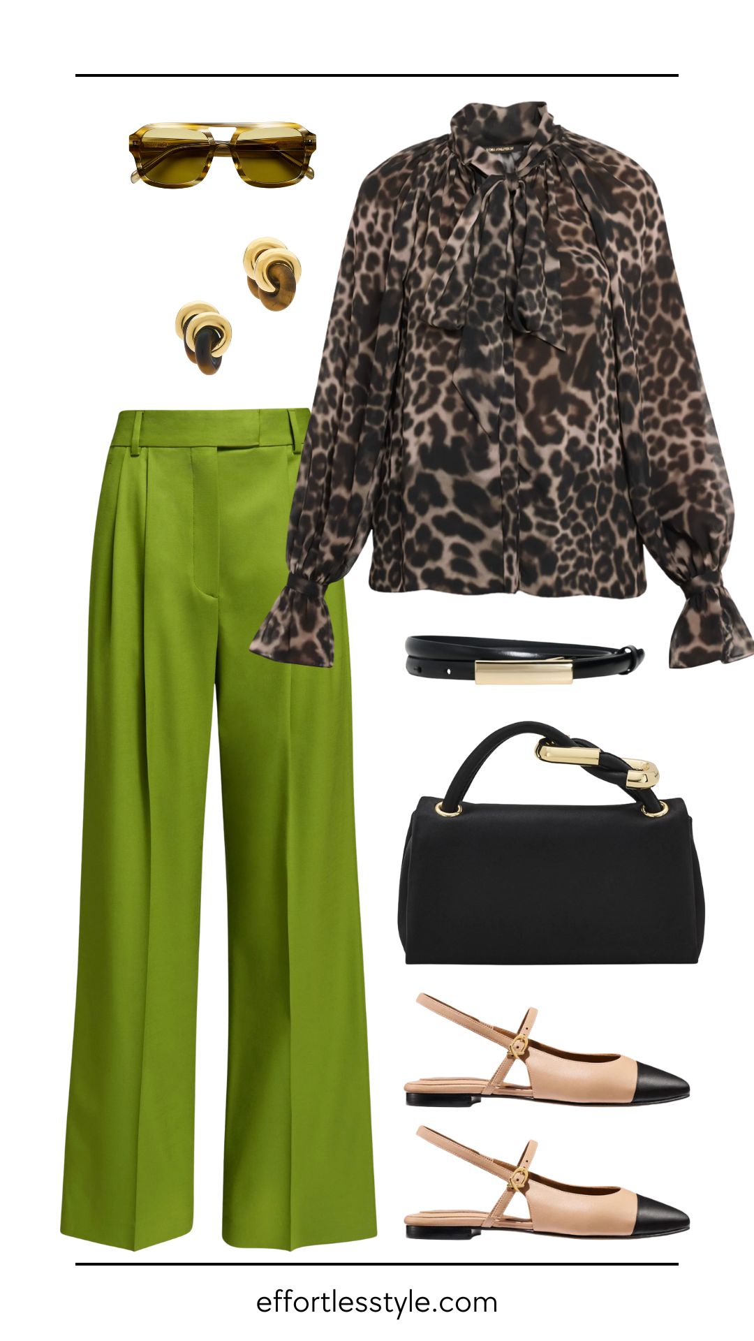 Unexpected Color: Animal Print Outfit Idea with Chartreuse