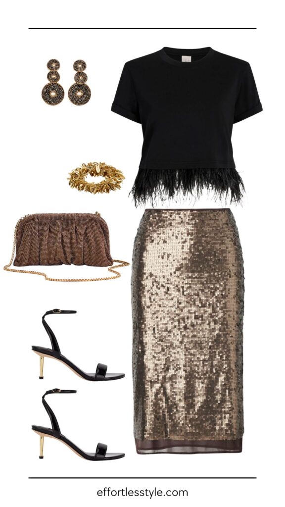 Holiday Outfit Ideas: One Piece Styled Two Ways | What to Wear for the Holidays | Feathered Top Look