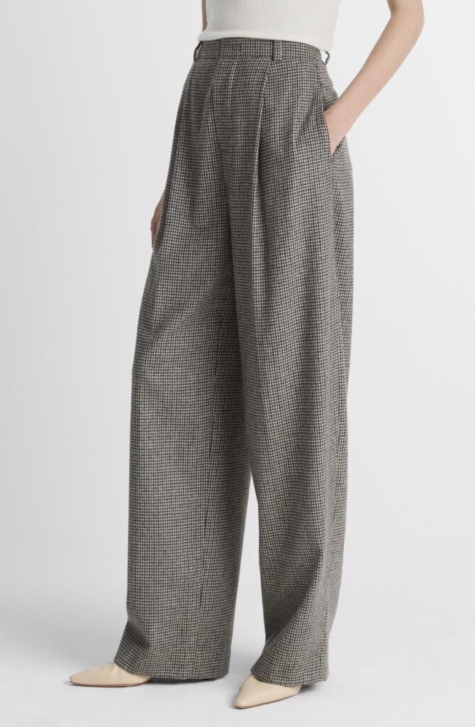 The Only 4 Things Worth Buying on Sale | Vince Wool Blend Houndstooth High Rise Trousers on sale
