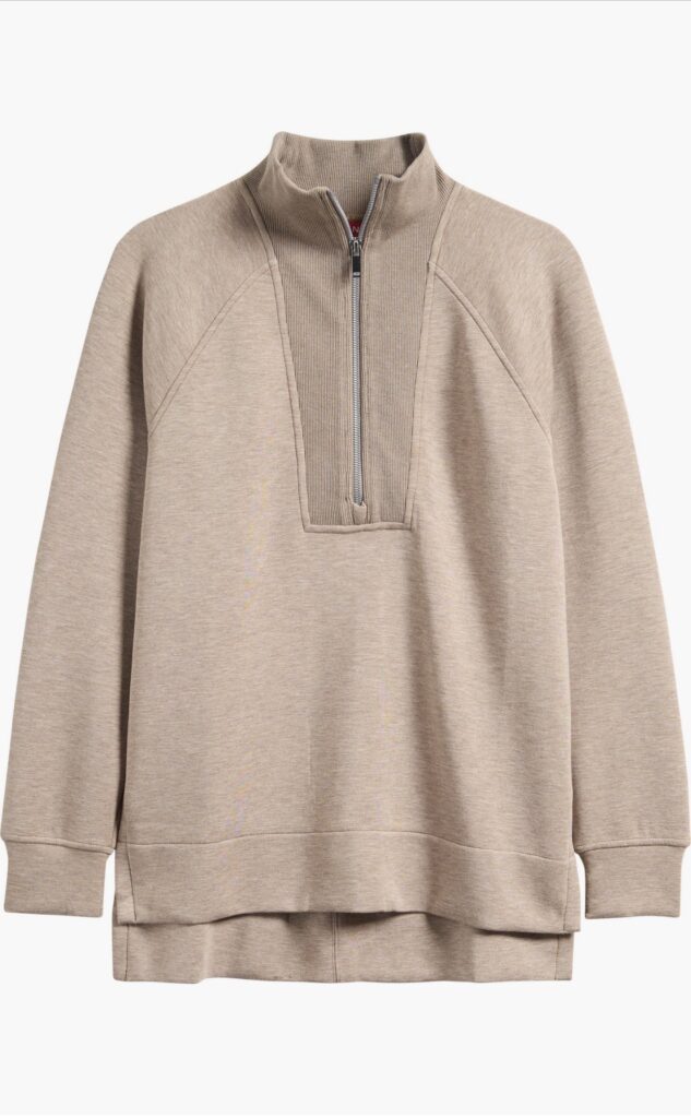 The Only 4 Things Worth Buying on Sale | Spanx Air Essentials Brushed Half-Zip Sweatshirt