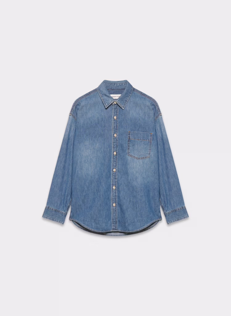 The Best Aritzia Basics: A Personal Stylist's Shopping Guide | 80s Comfy Denim Shirt