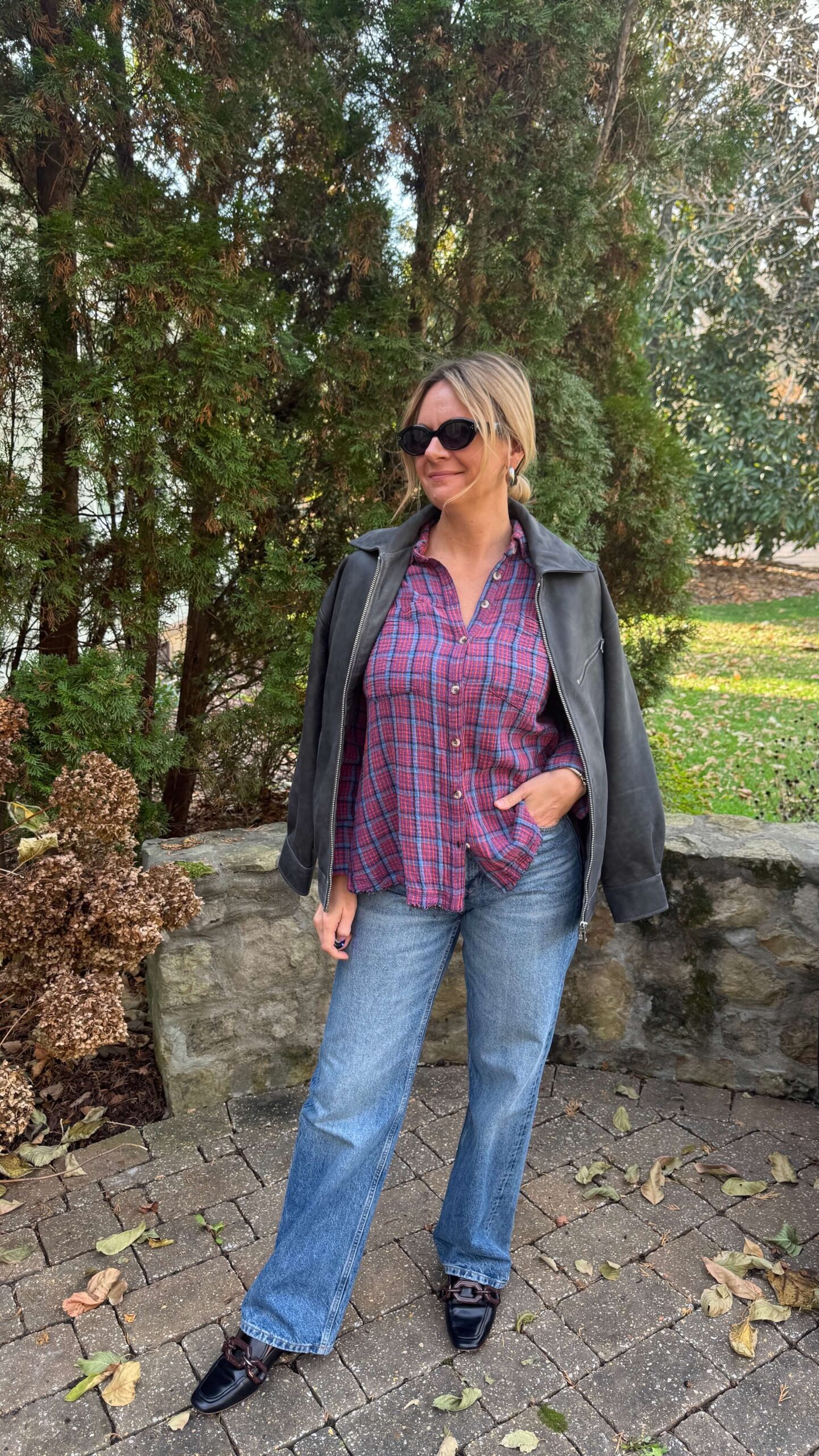 How to Style an Oversized Leather Jacket with Denim