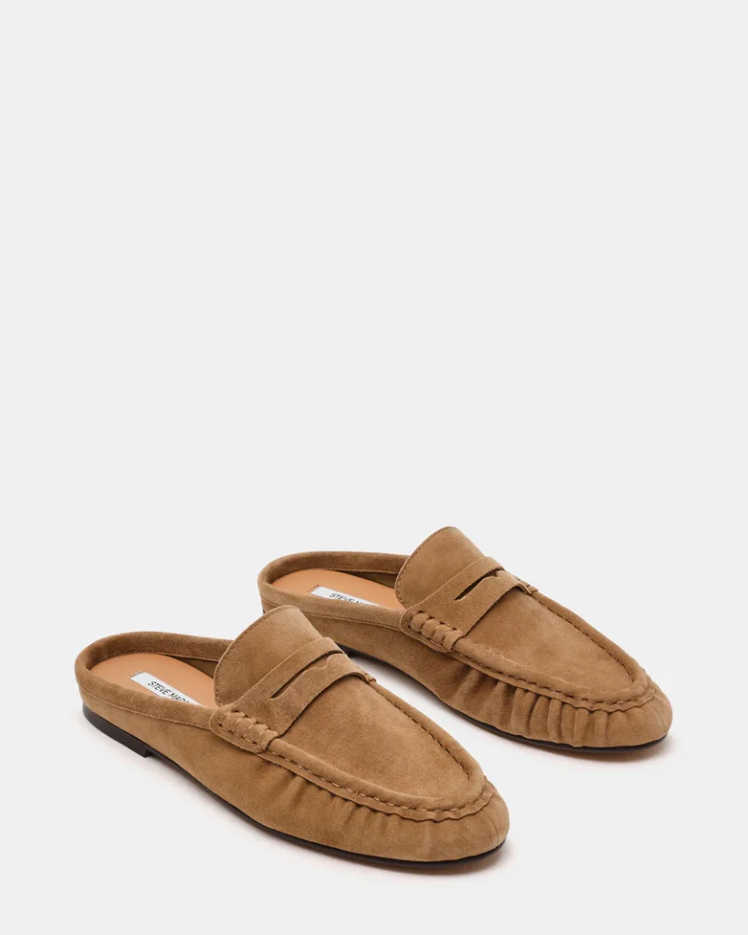 Steve Madden RAFE Taupe Suede Suede Slip-On Mule Women's Flat