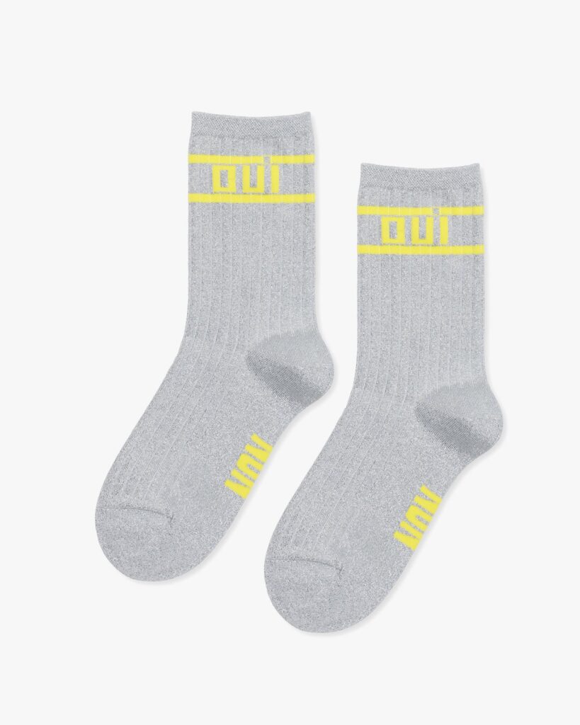 Oui/Non Metallic Crew Socks