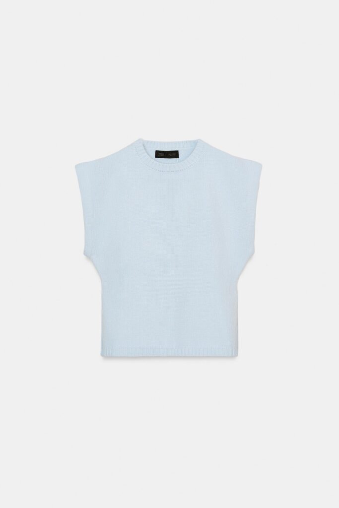Zara KNIT VEST WITH DEFINED SHOULDERS