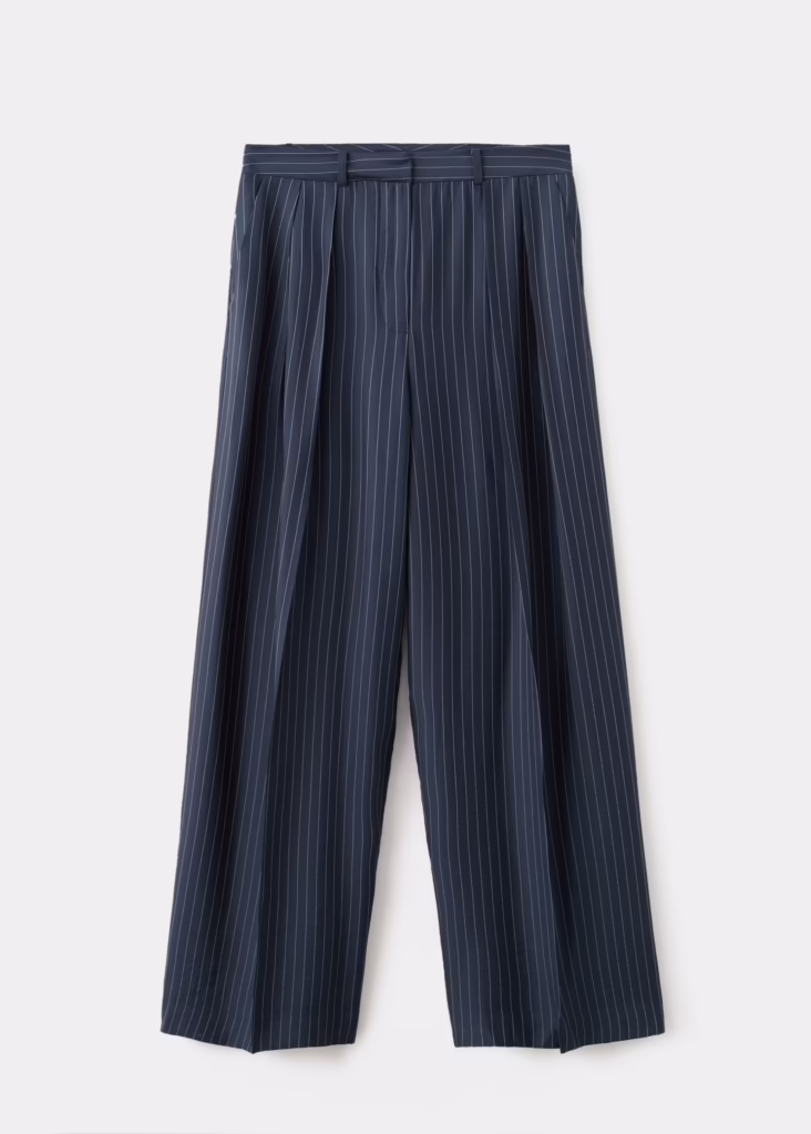 4 Color Combinations That Always Look Expensive | Mango Pinstripe wide leg trousers