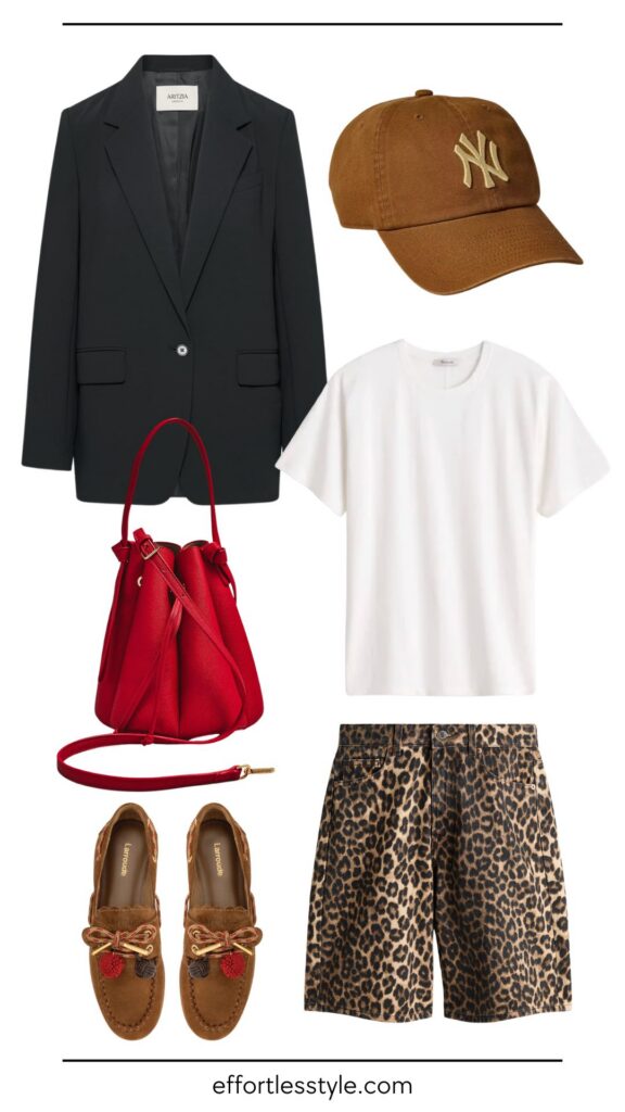 Polished Casual Bermuda Shorts Look | Leopard Print Bermuda Shorts