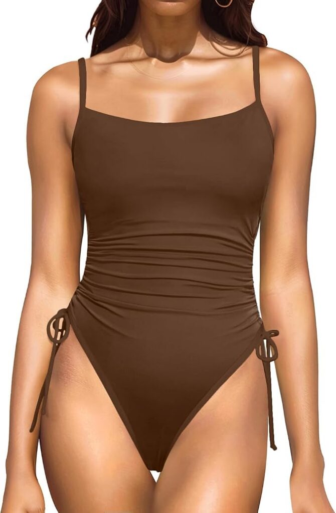 Daci Women's High Cut One Piece Swimsuit Tummy Control Bathing Suit